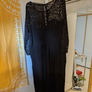 Torrid Black Jumpsuit with lace sleeves